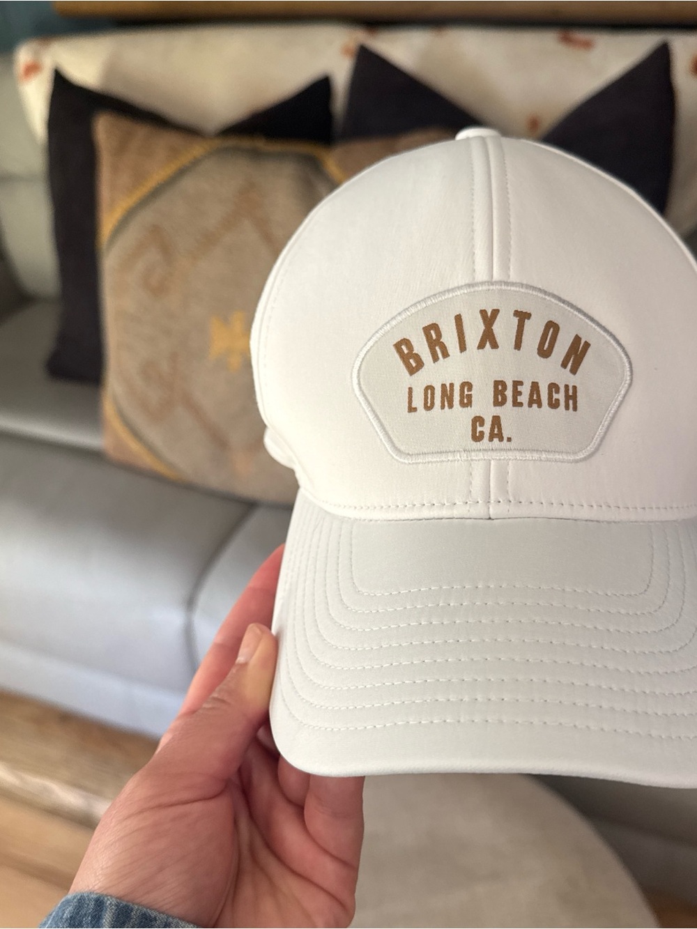 Brixton White Mesh-Lined Cap with Black Logo Tag